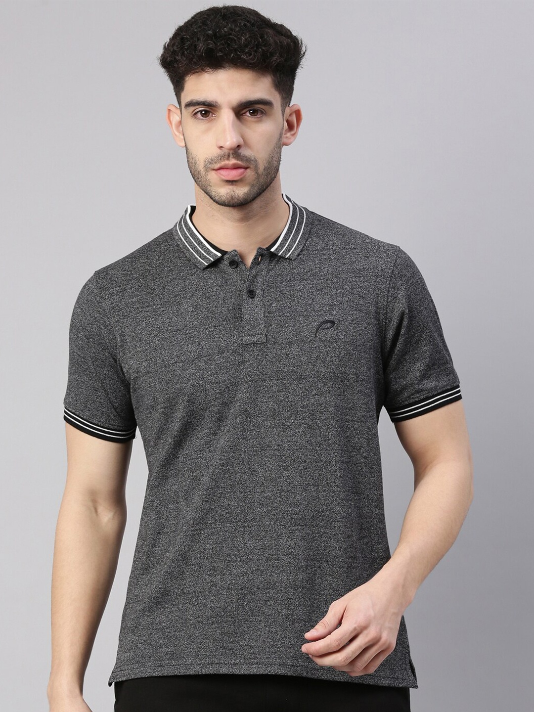 

Proline Active Men Black Polo Collar Cotton T-shirt