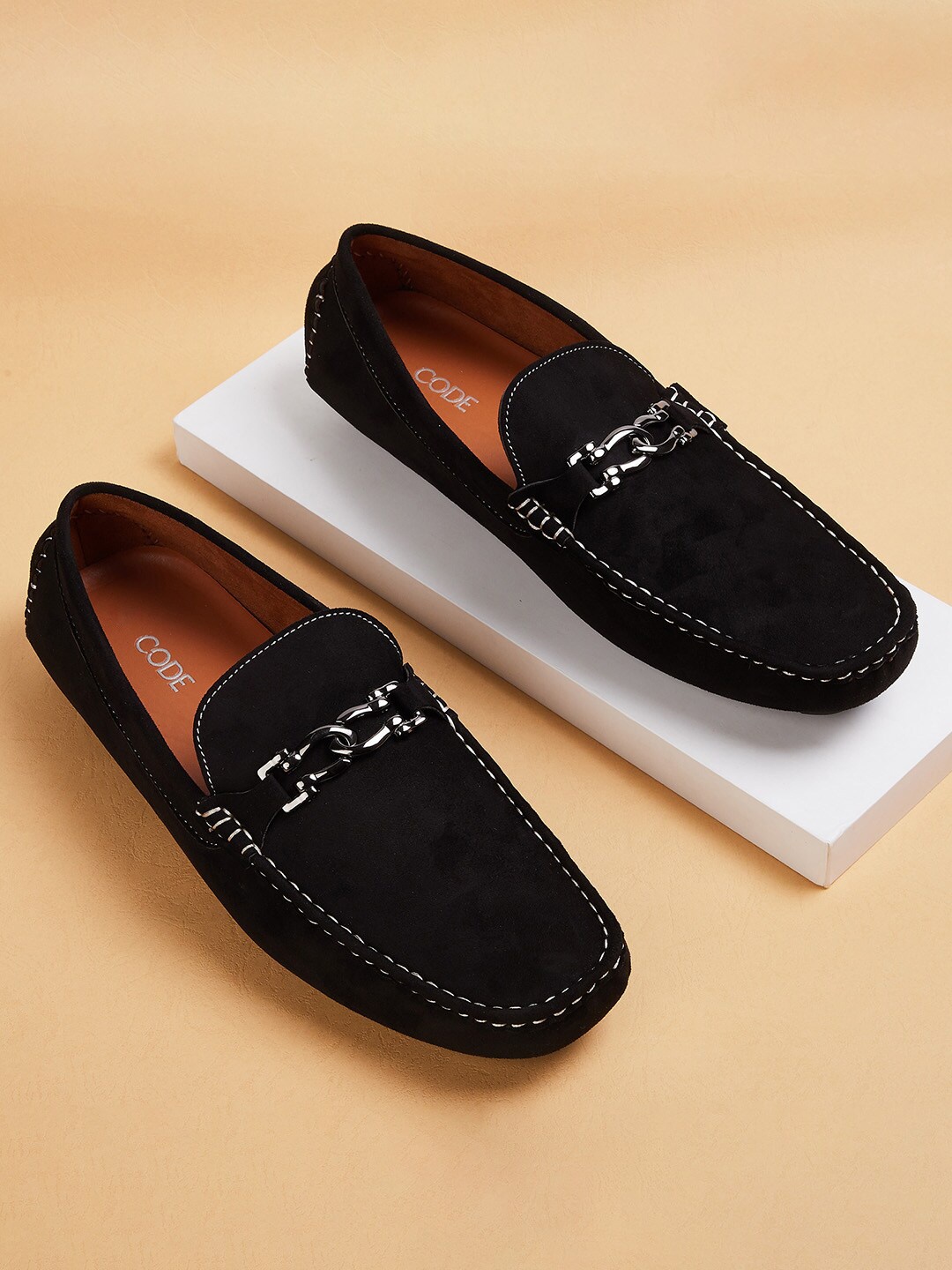 

CODE by Lifestyle Men Black Solid Formal Loafers