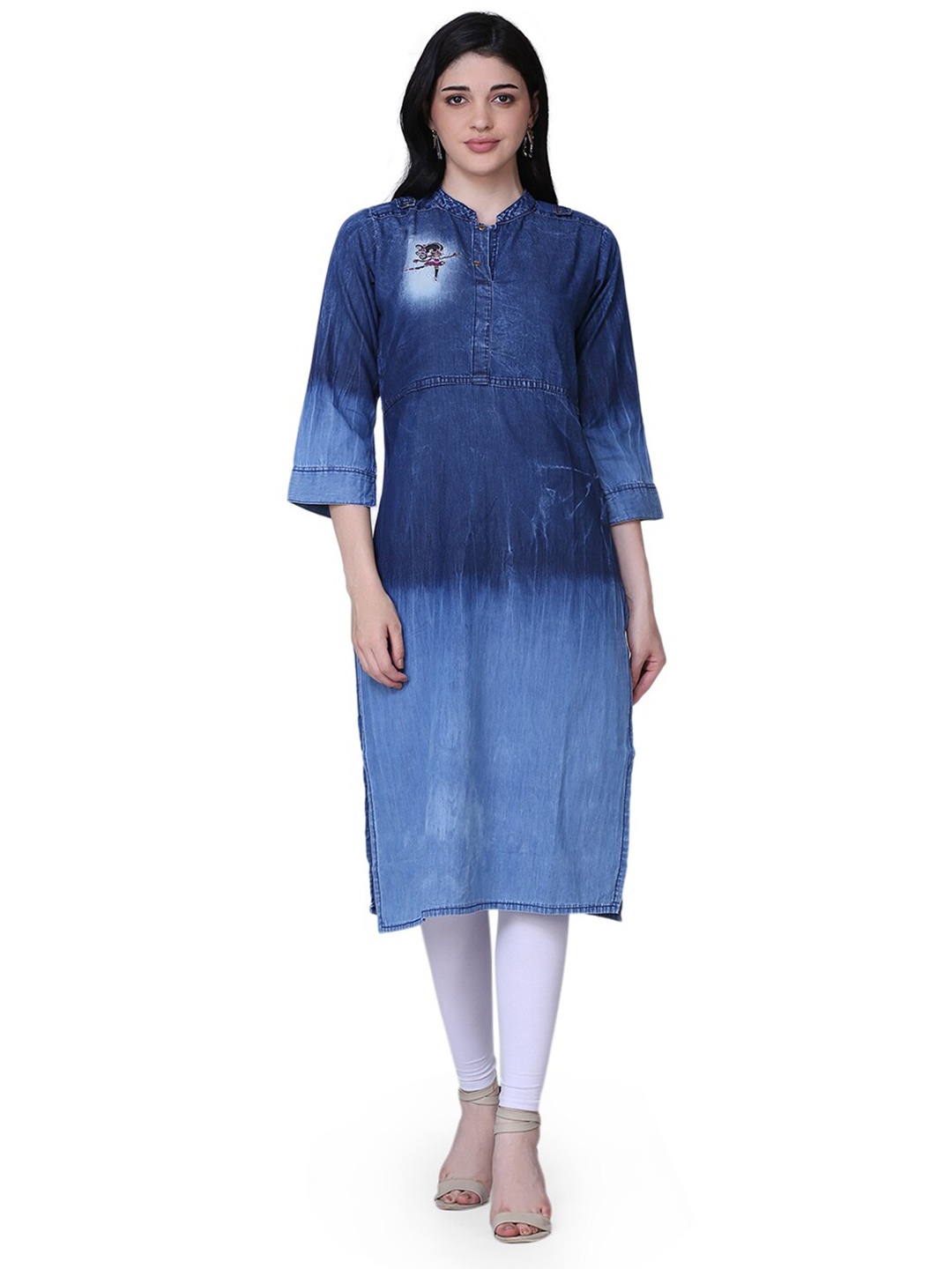 

KALINI Women Blue Denim Kurta