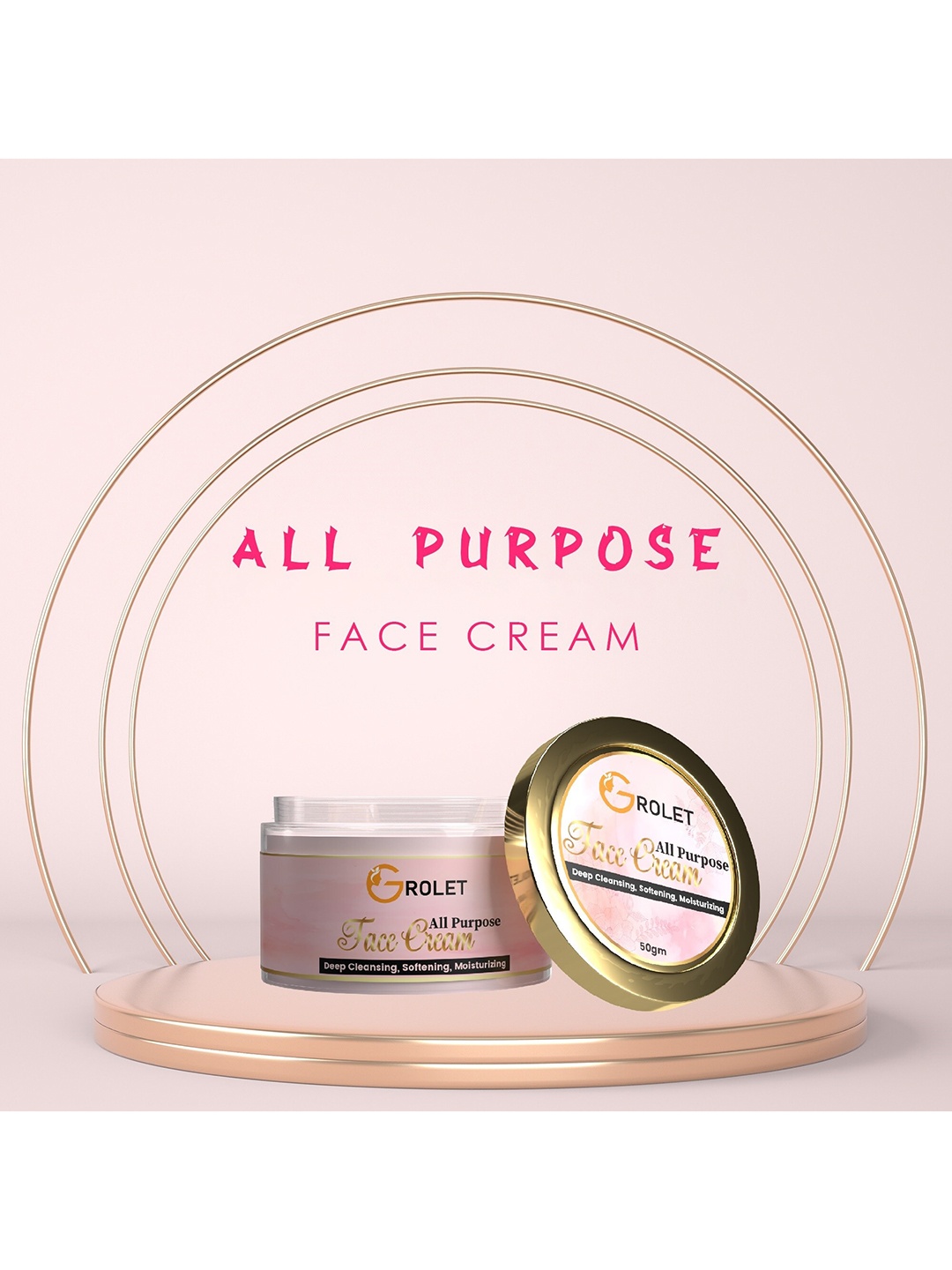 

GROLET All Purpose Beauty Moisturizer Face Cream for Glowing Skin - 50g, Pink
