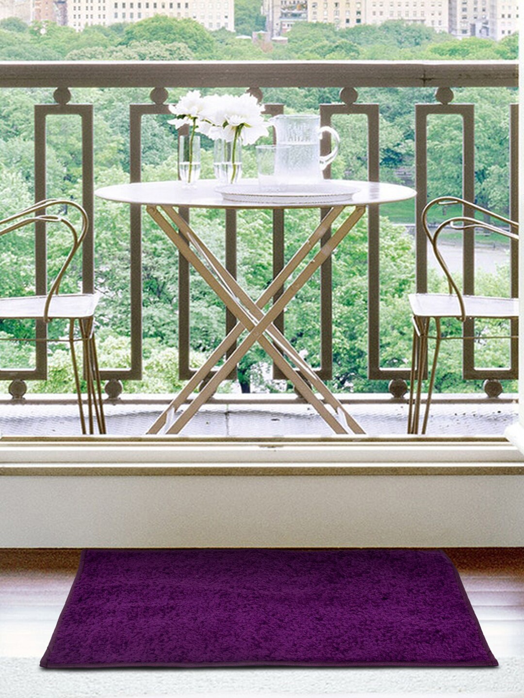 

Divine Casa Set of 2 Purple Solid Microfiber Floor Door Mat