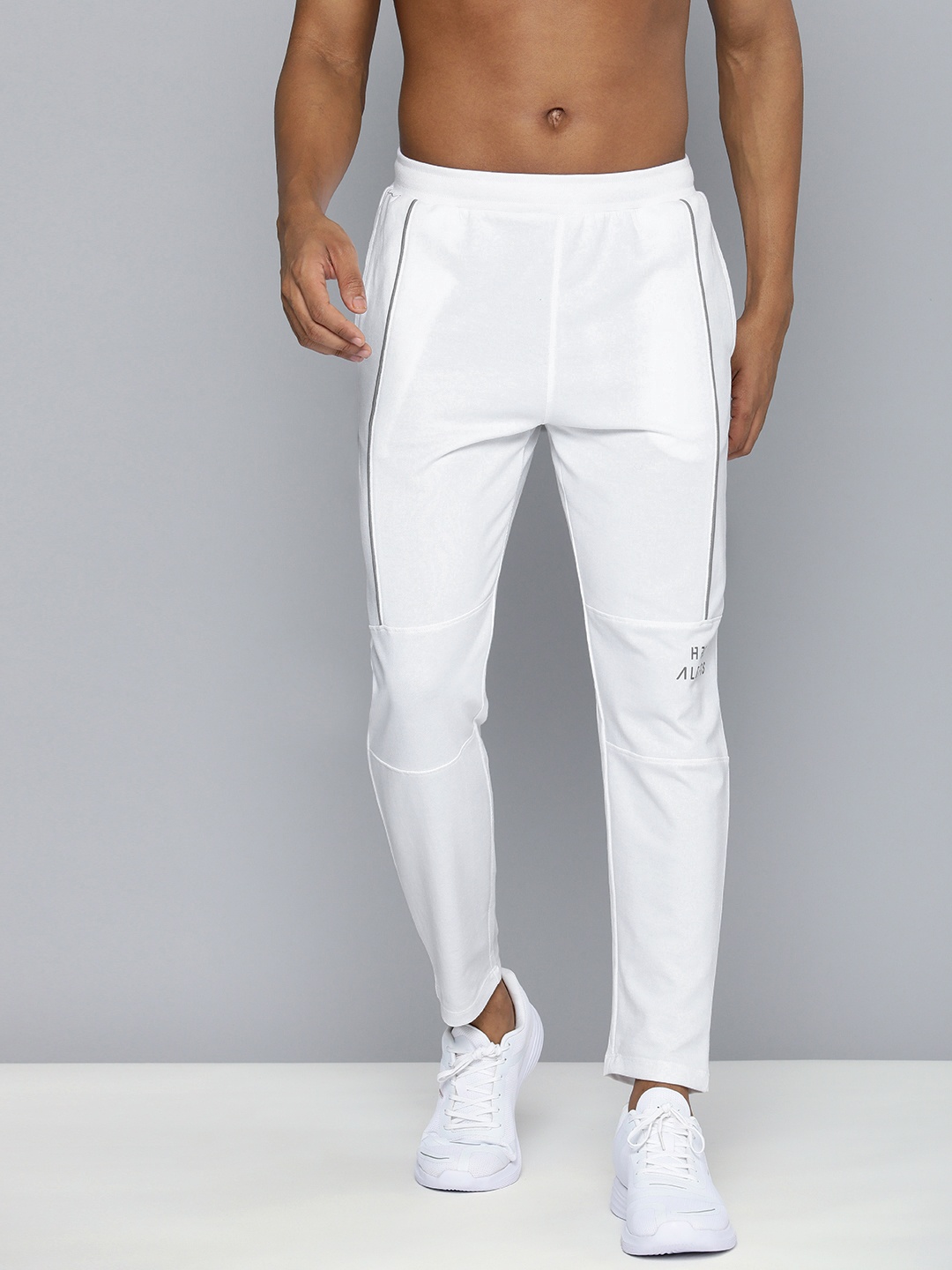 

HRX By Hrithik Roshan White Bio-Wash Solid Lifestyle Track Pants