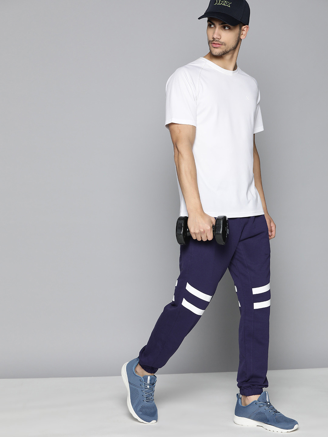 

HRX By Hrithik Roshan Training Men Bio-Wash Brand Carrier Track Pants, Blue