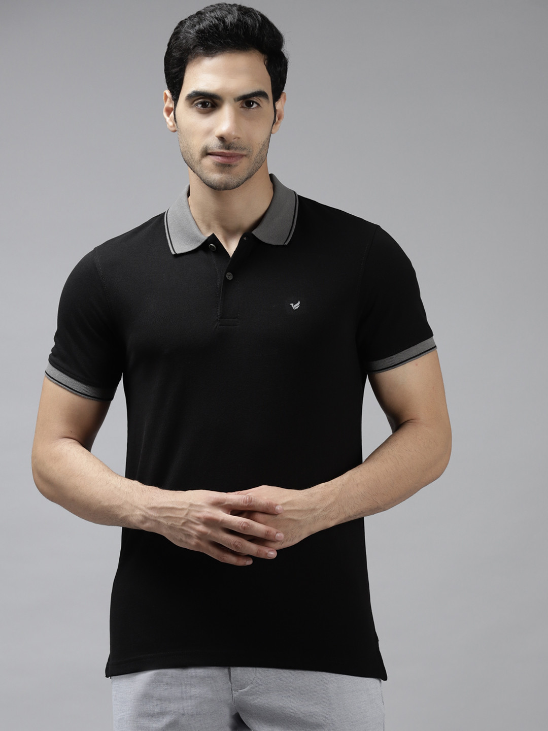 

Blackberrys Men Black Polo Collar Slim Fit T-shirt