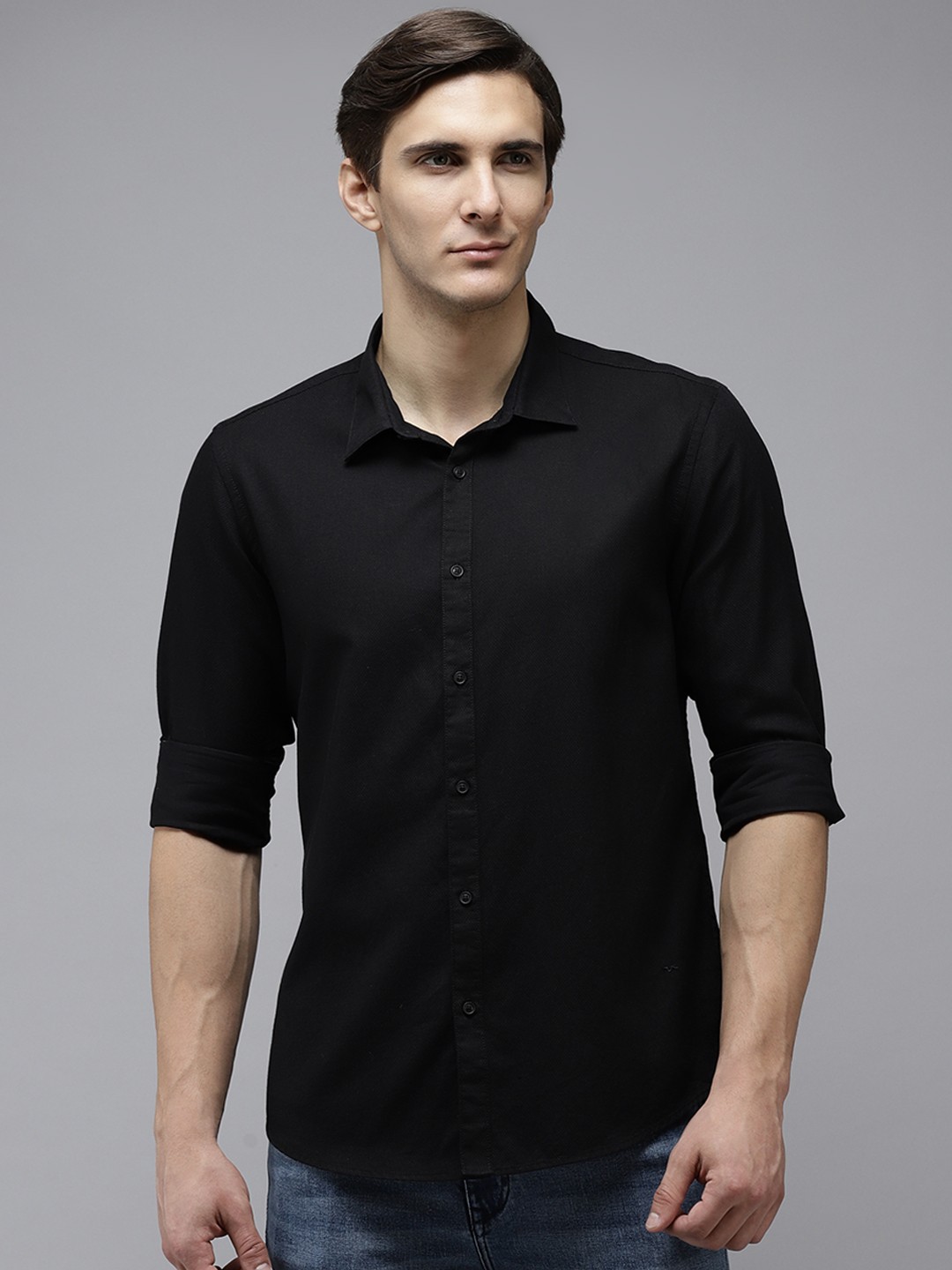 

Blackberrys Men Black India Slim Fit Casual Shirt