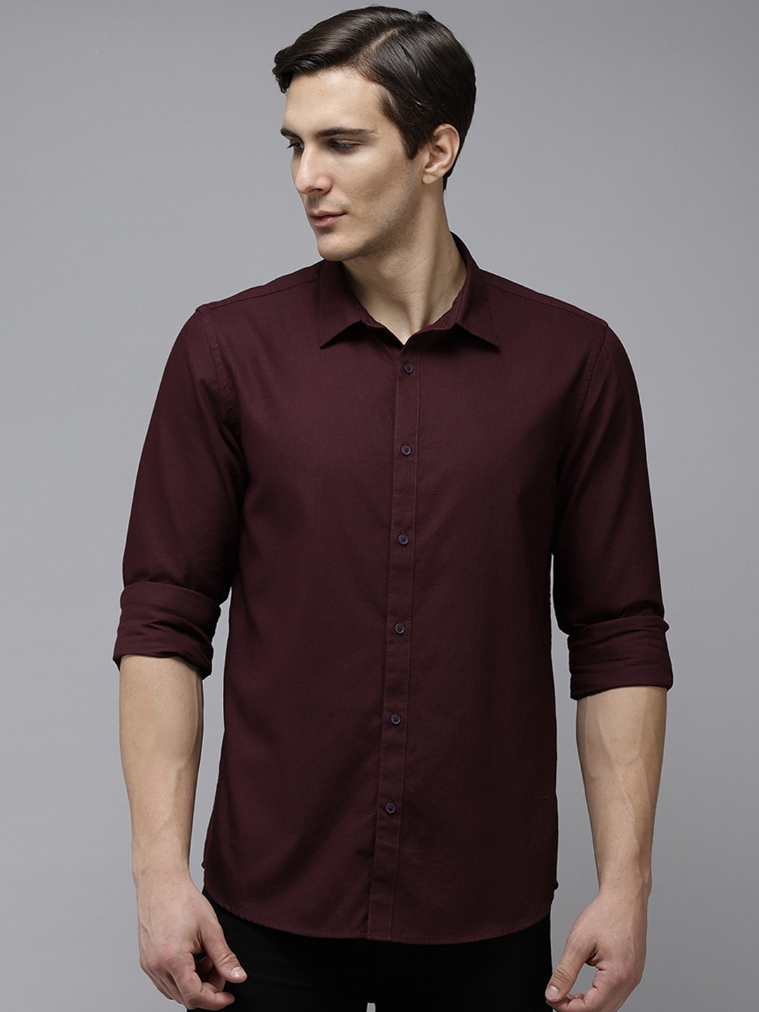

Blackberrys Men Maroon India Slim Fit Casual Shirt
