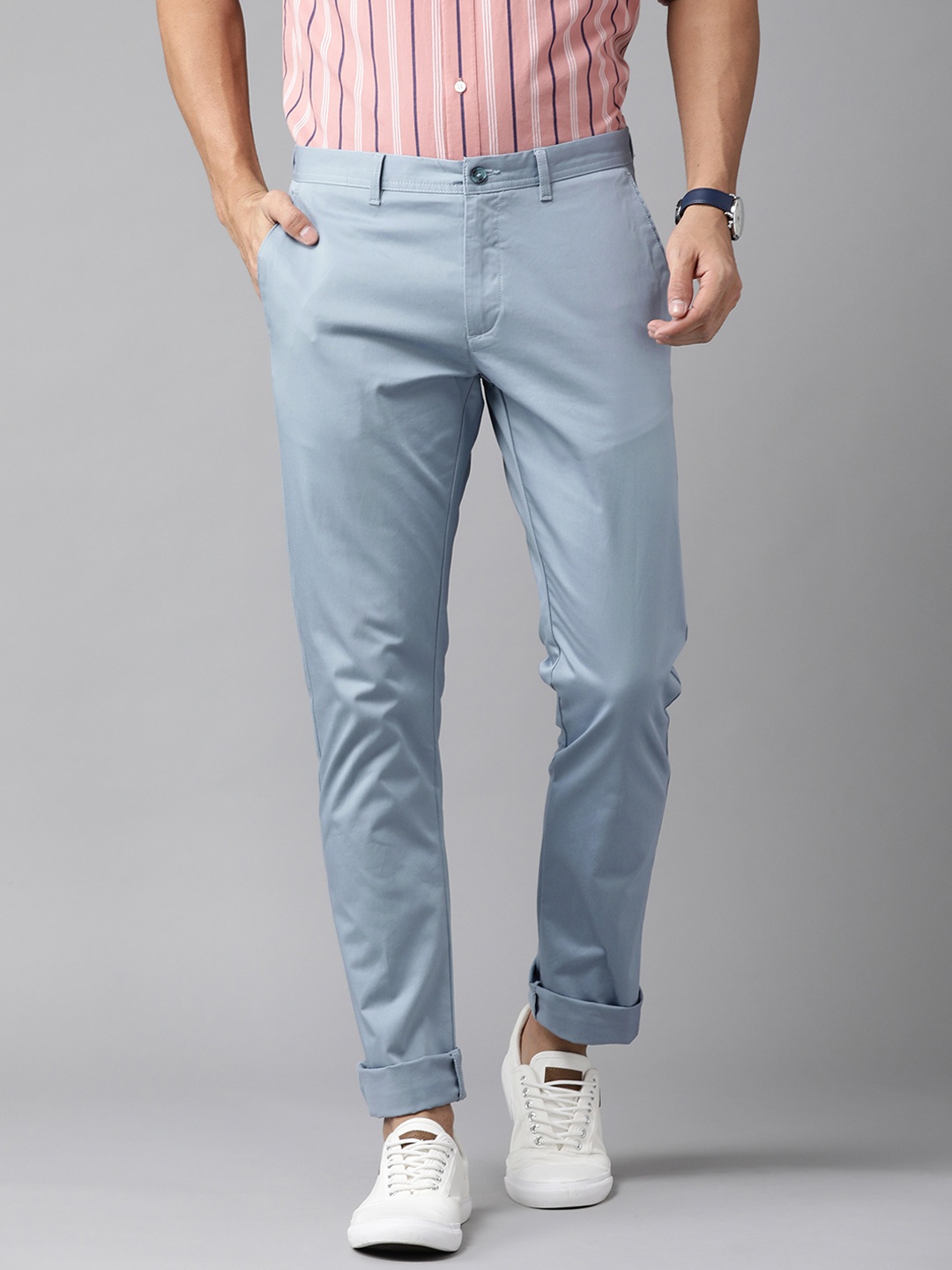 

Blackberrys Men Blue B-95 Slim Fit Chino Trousers