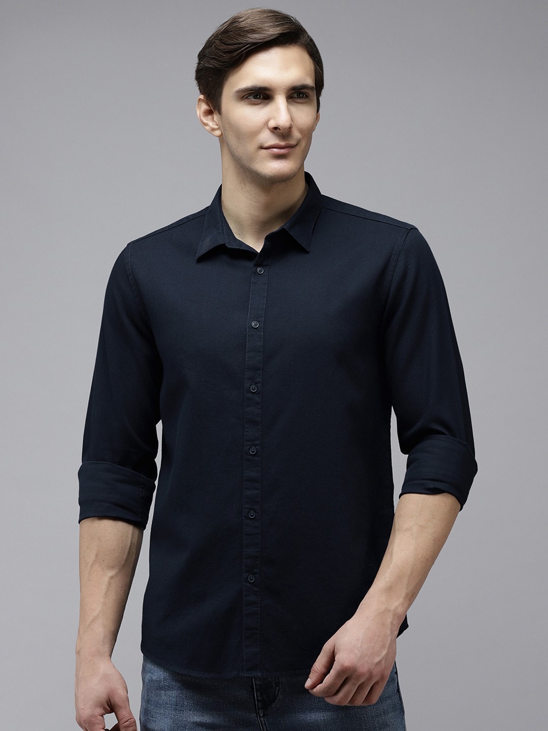 

Blackberrys Men Navy Blue India Slim Fit Casual Shirt