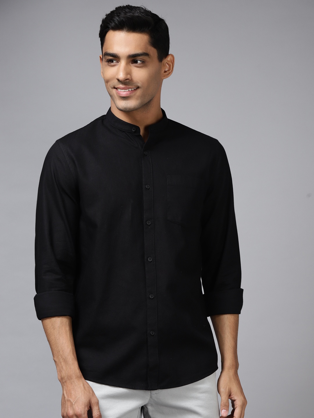 

Blackberrys Men Black Pure Cotton India Slim Fit Casual Shirt