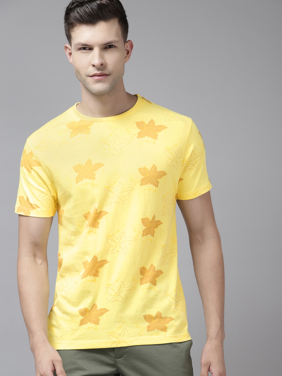 

Blackberrys Men Mercerized Crew Neck Tshirt, Yellow