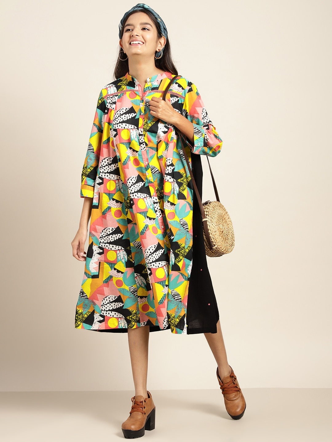 

Sangria Girls Pure Cotton A Line Dress, Multi