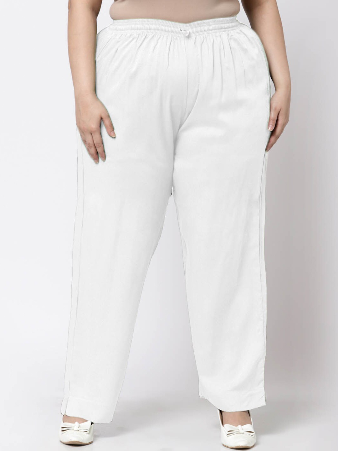

KLOTTHE Women White Solid Palazzos