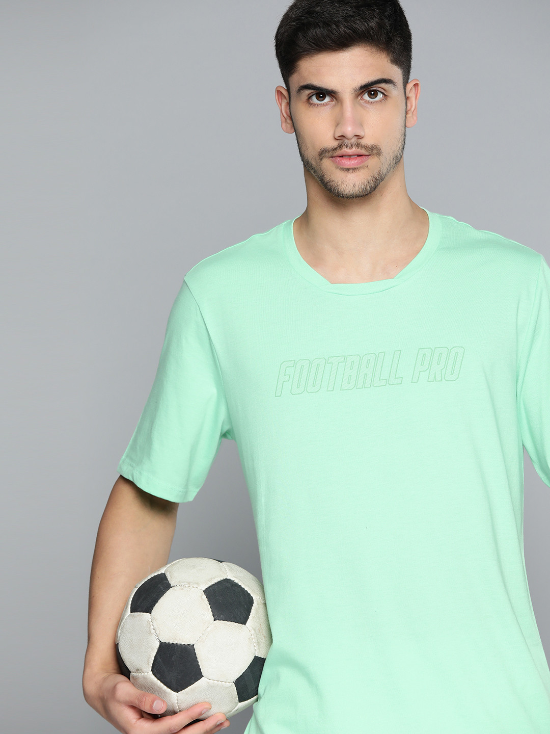 

HRX By Hrithik Roshan Football Rapid-Dry Typography T-shirt, Green