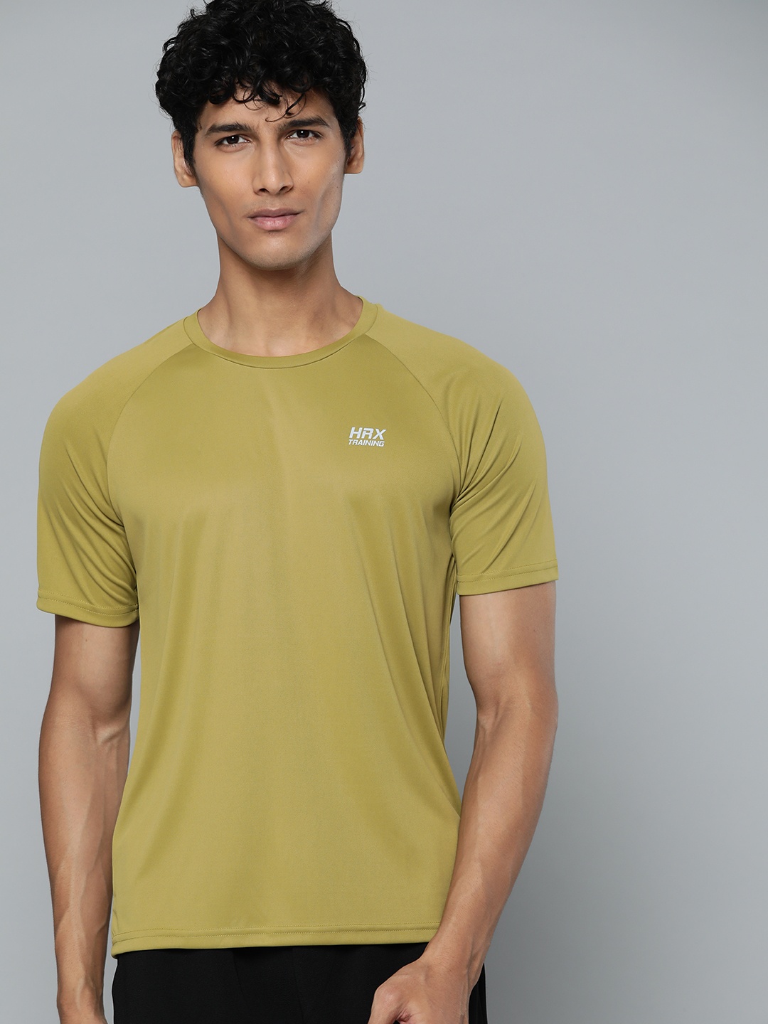 

HRX By Hrithik Roshan Training Men Olive Oil Rapid-Dry Typography Tshirts