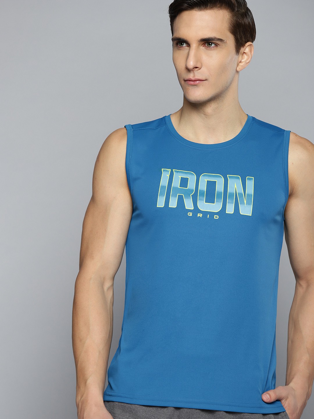 

HRX By Hrithik Roshan Training Men Blue Beast Rapid-Dry Typography Tshirts