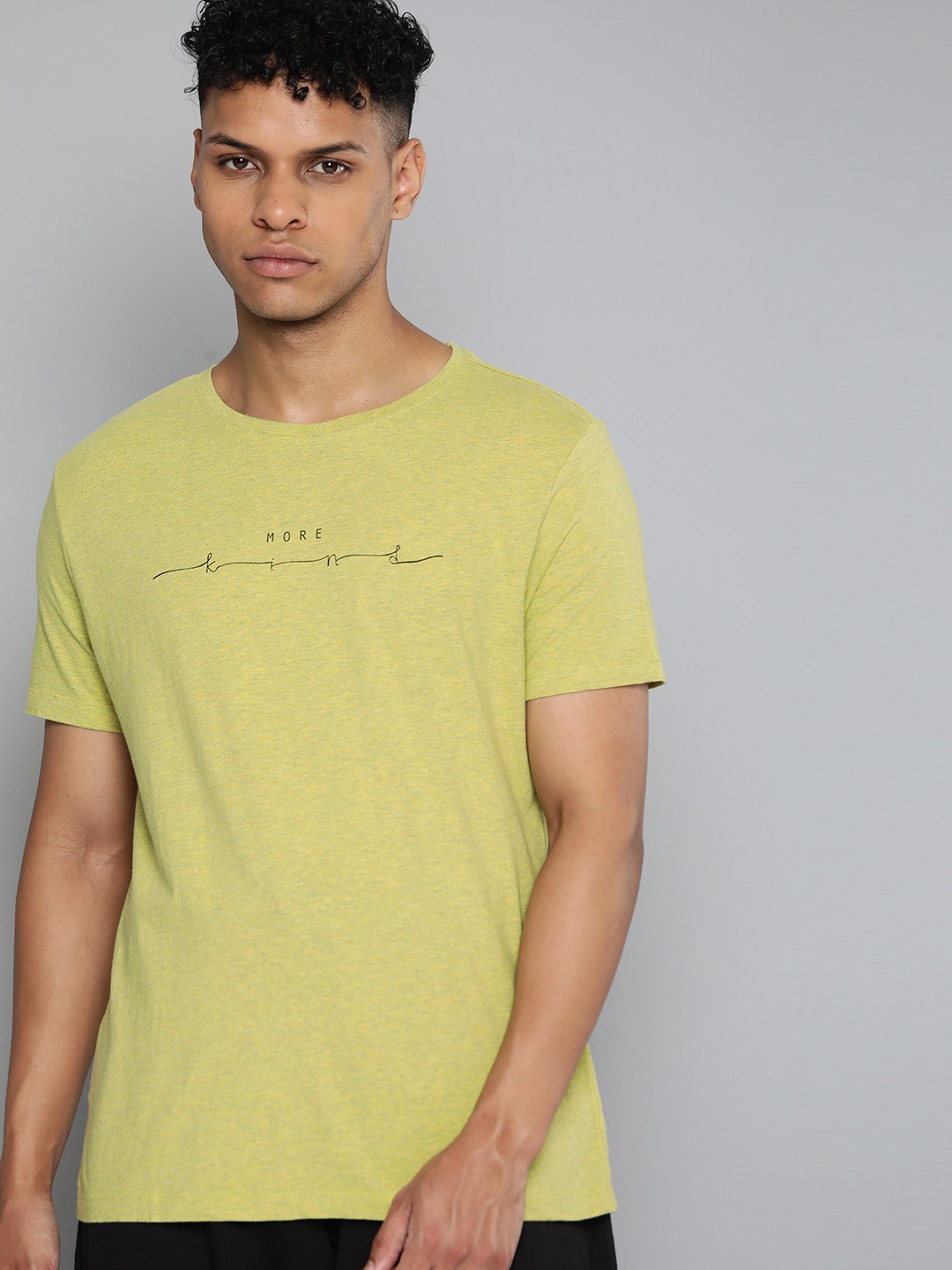 

HRX By Hrithik Roshan Organic Cotton Antimicrobial Yoga T-shirt, Lime green