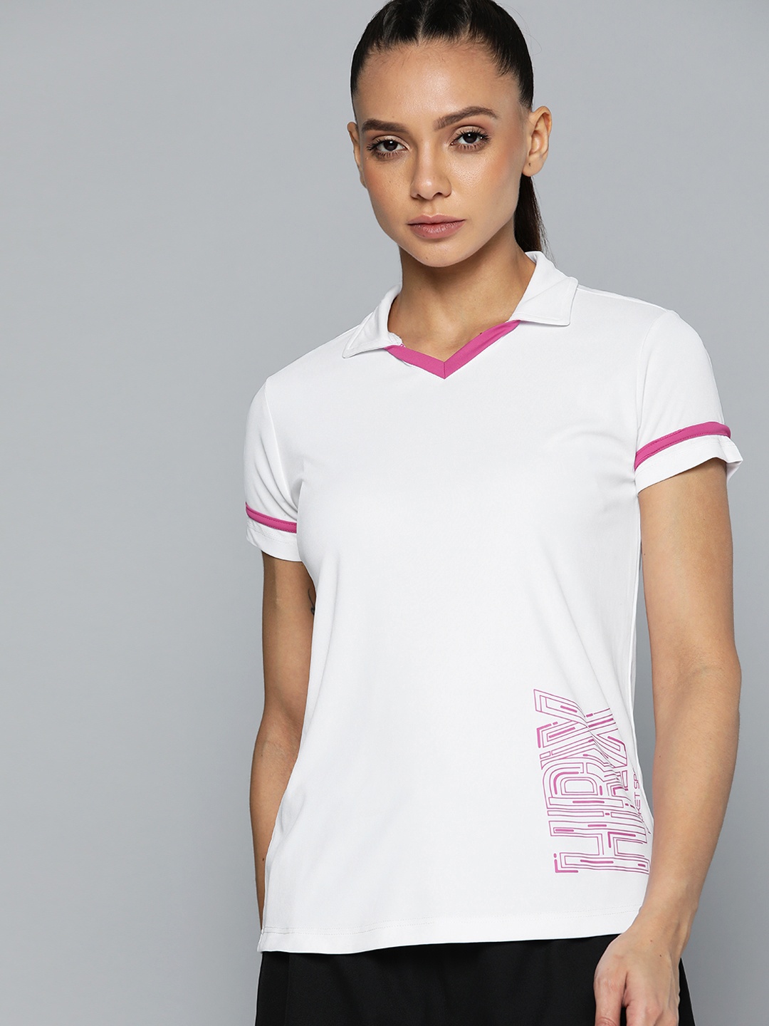 

HRX By Hrithik Roshan Racketsport Women Optic White Rapid-Dry Brand Carrier Tshirts