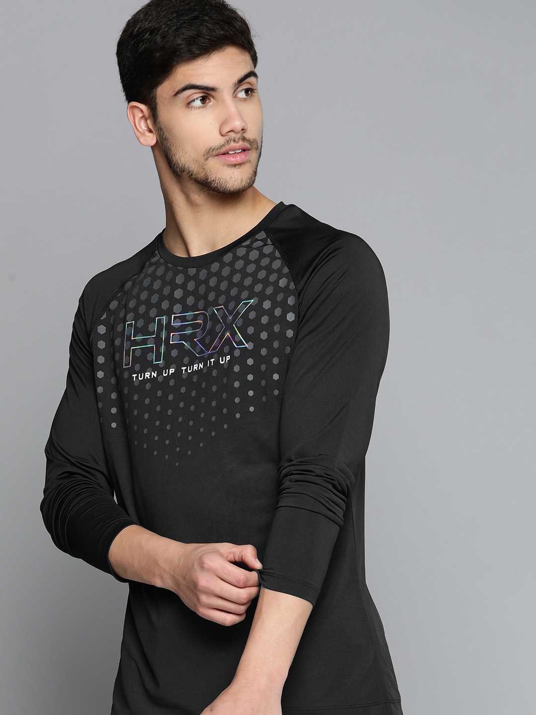 

HRX By Hrithik Roshan Training Men Rapid-Dry Graphic T-shirt, Black