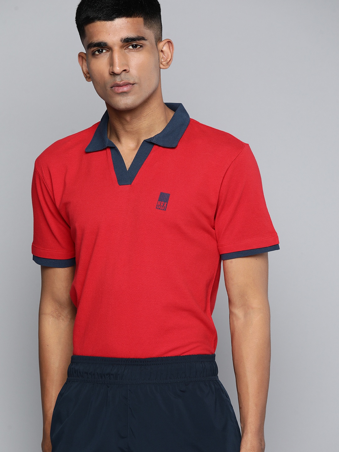 

HRX by Hrithik Roshan Men Polo Collar Pure Cotton T-shirt, Red