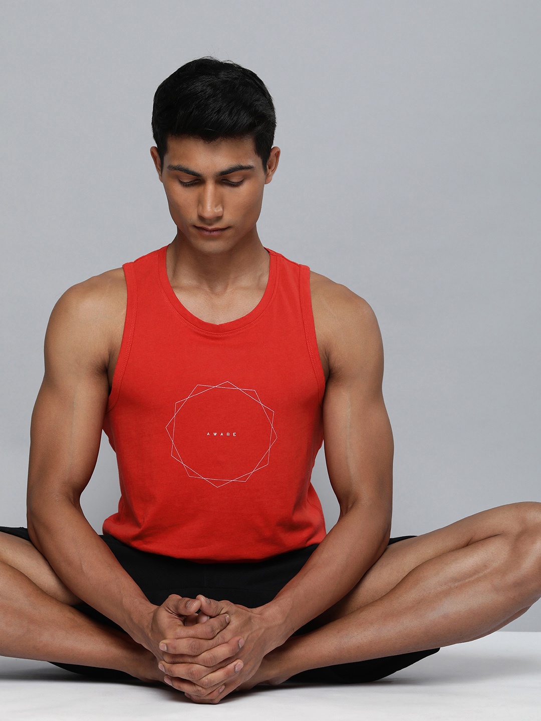

HRX by Hrithik Roshan Men Red Typography Printed Pure Cotton T-shirt