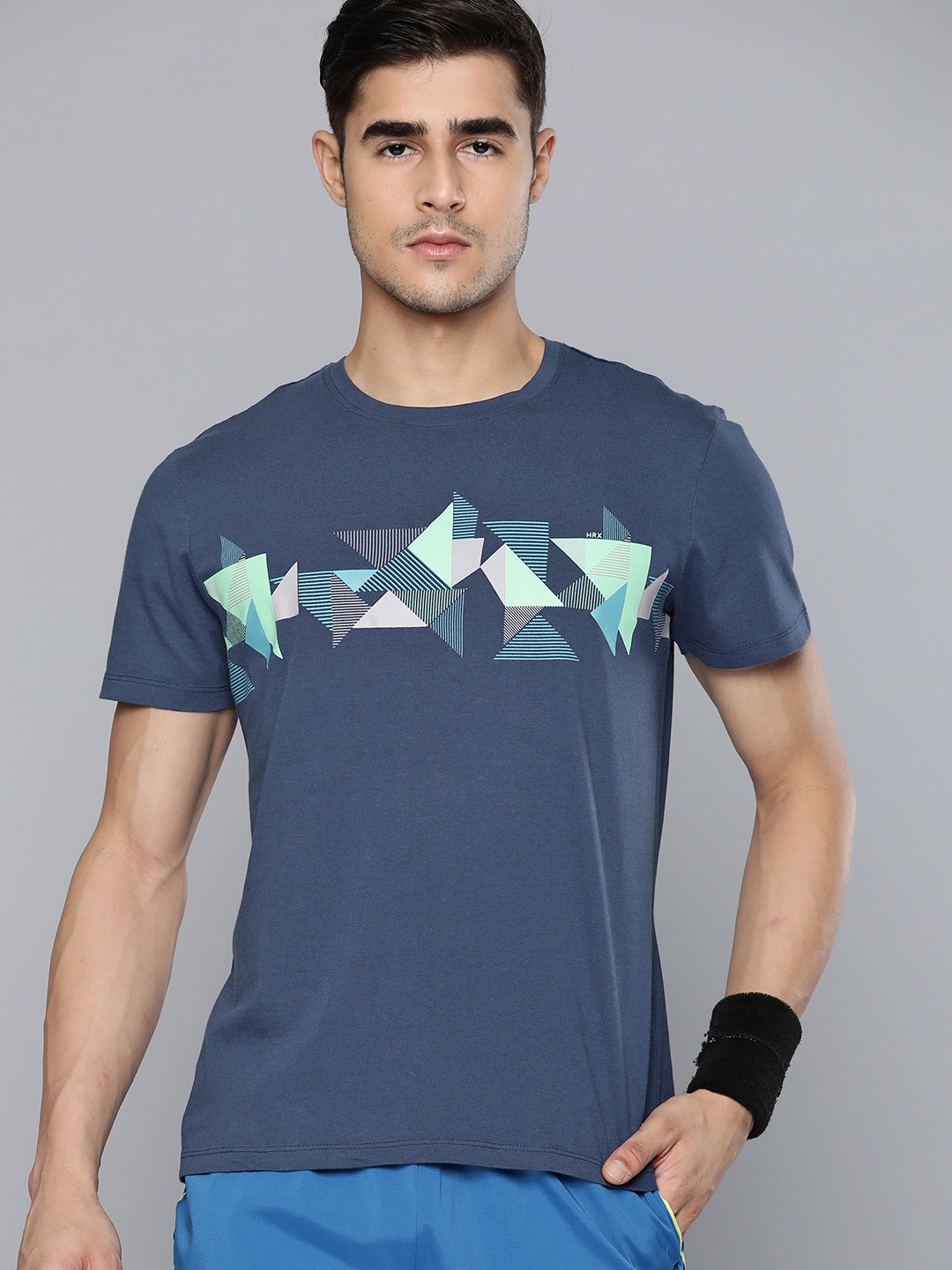 

HRX By Hrithik Roshan Racketsport Men Moonlit Ocean Bio-Wash Typography Tshirt, Blue