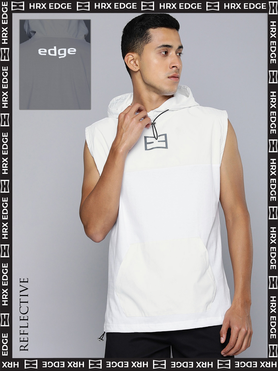 

HRX By Hrithik Roshan EDGE Men Optic White Bio-Wash Colourblock Tshirts