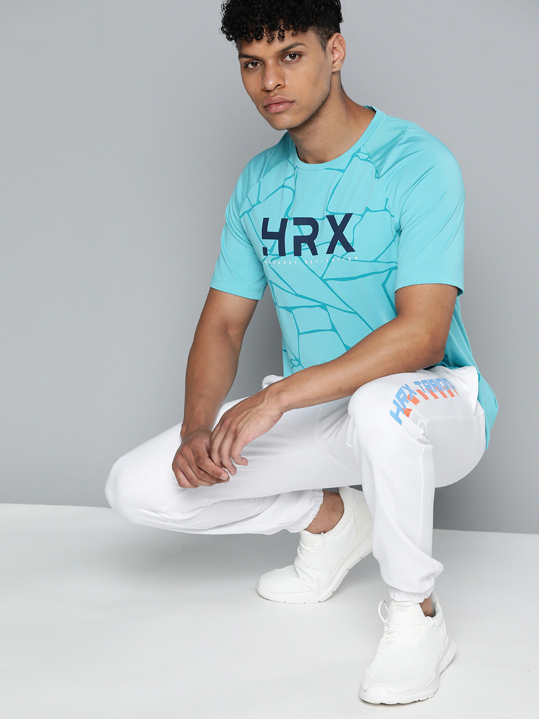 

HRX By Hrithik Roshan Training Men Rapid-Dry Brand Carrier T-shirt, Blue