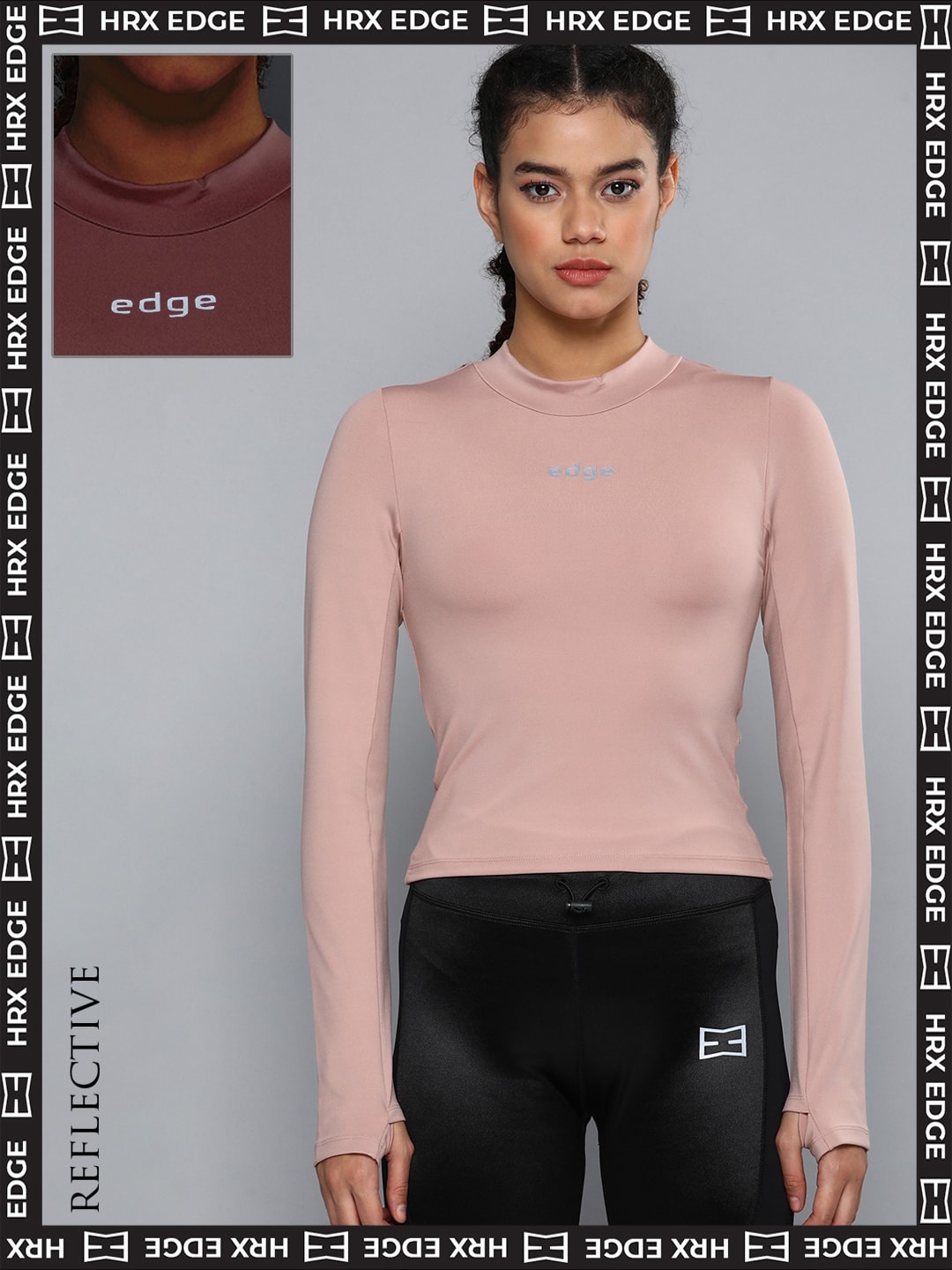 

HRX By Hrithik Roshan EDGE Women Deauville Mauve Rapid-Dry Brand Carrier T-shirts, Pink