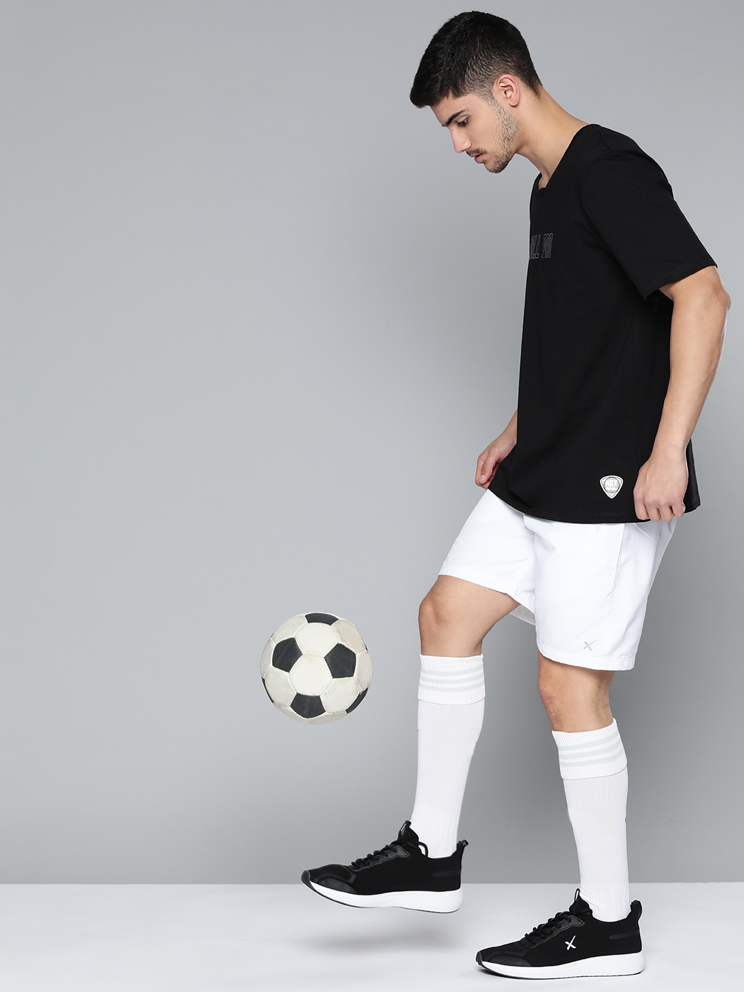 

HRX By Hrithik Roshan Football Rapid-Dry Typography T-shirt, Black