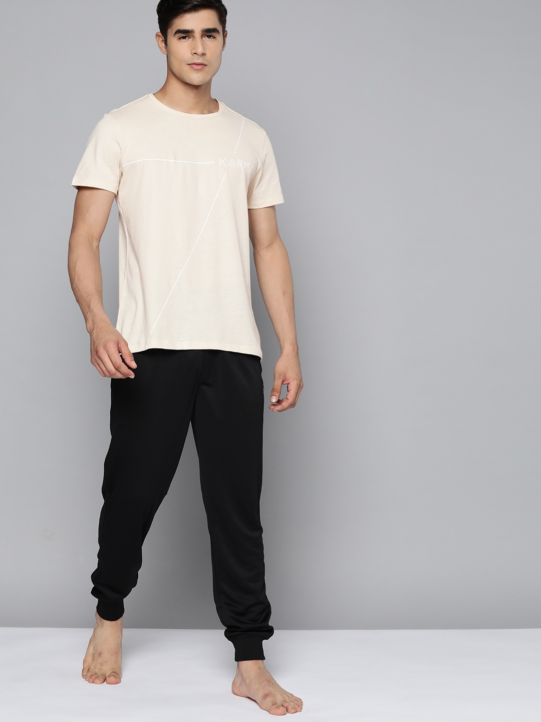 

HRX By Hrithik Roshan Yoga Men Clay Pure Cotton Printed Sustainable T-shirt, Beige