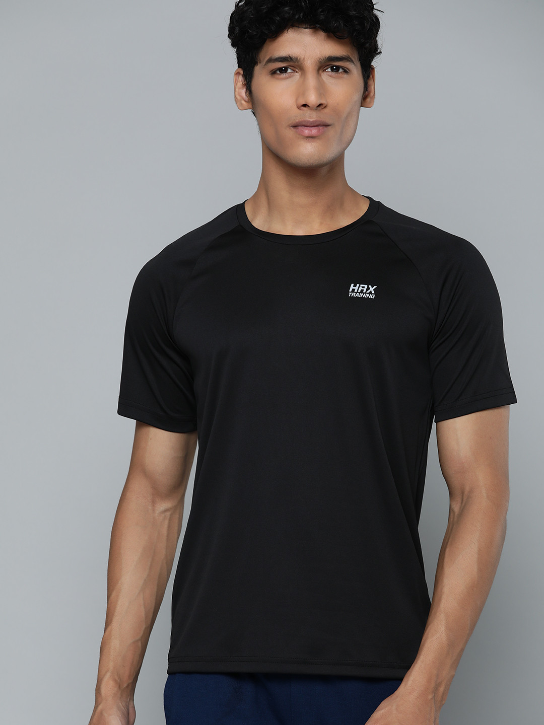 

HRX By Hrithik Roshan Training Men jet black Rapid-Dry Typography Tshirts