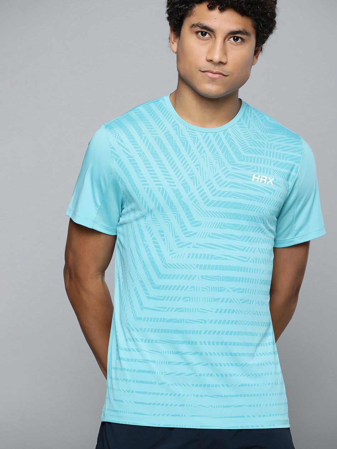 

HRX By Hrithik Roshan Men Al Aqua & Estate Blue Rapid-Dry Training Tshirt