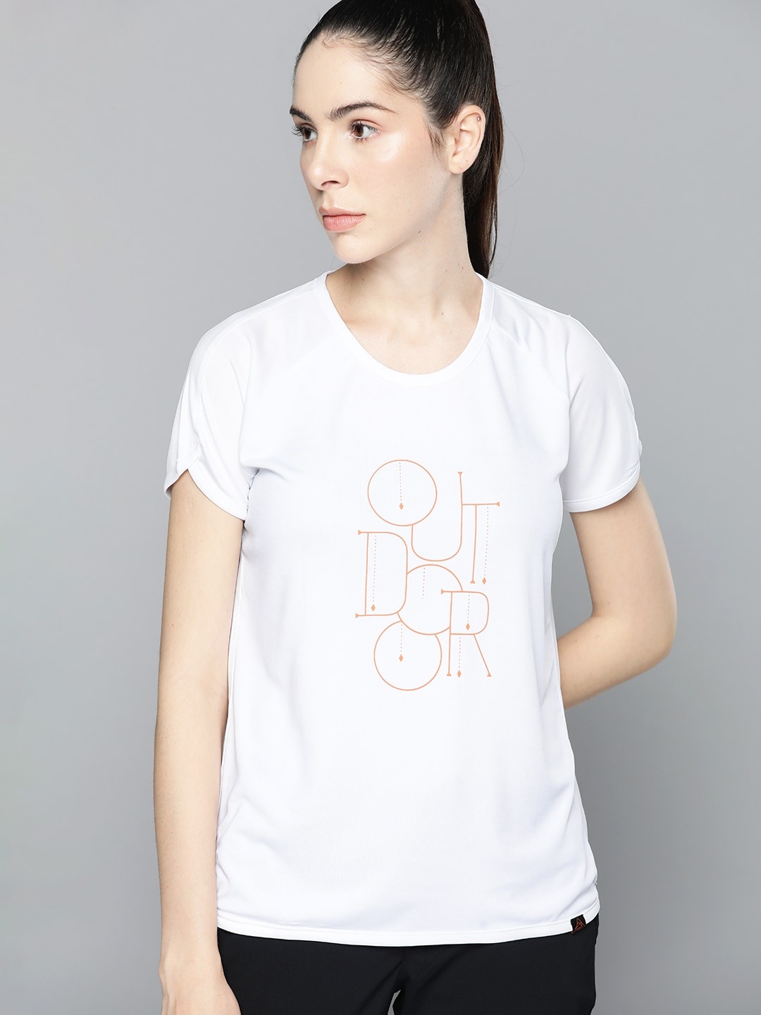 

HRX By Hrithik Roshan Women Outdoor Rapid-Dry Typography T-shirt, White