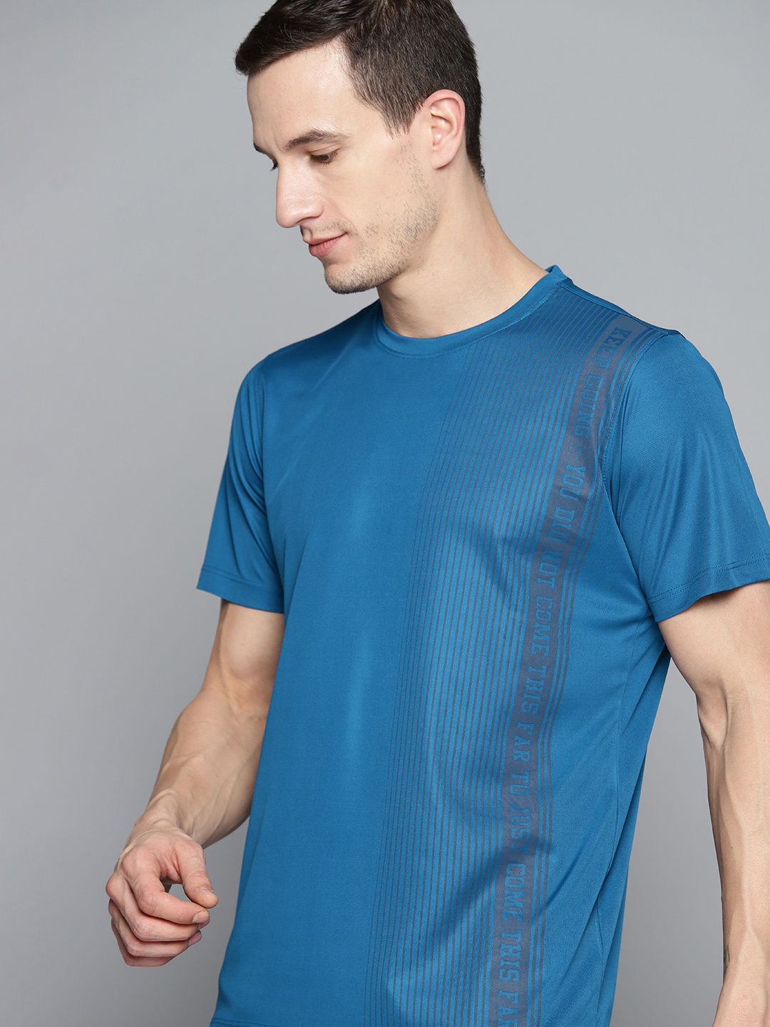 

HRX By Hrithik Roshan Training Men Blue Beast Rapid-Dry Typography Tshirts