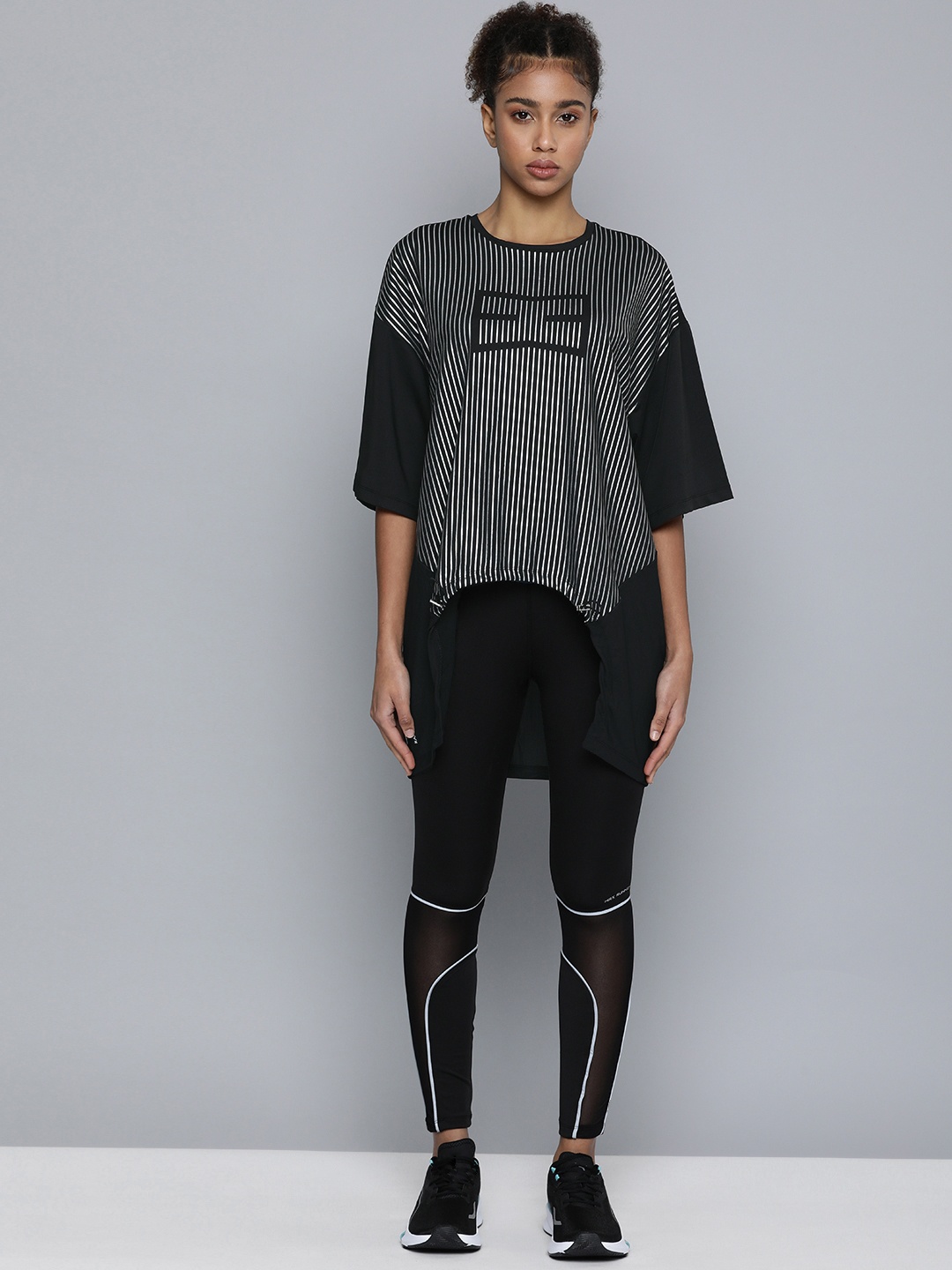 

HRX By Hrithik Roshan EDGE Women Jet Black Rapid-Dry Brand Carrier T-shirt