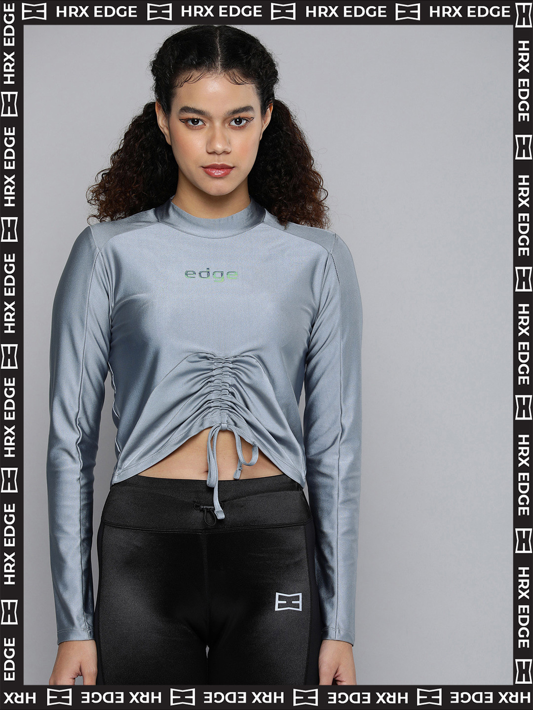 

HRX by Hrithik Roshan Women Grey Printed Rapid Dry Technology T-shirt