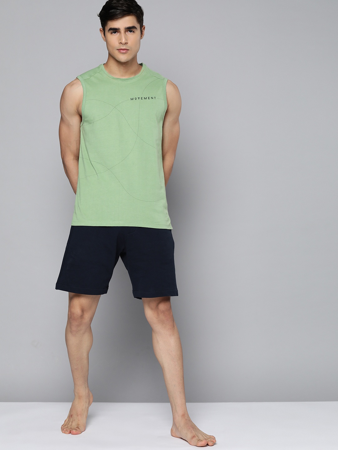 

HRX By Hrithik Roshan Yoga Men Jade Pure Cotton Typography Sustainable T-shirt, Green
