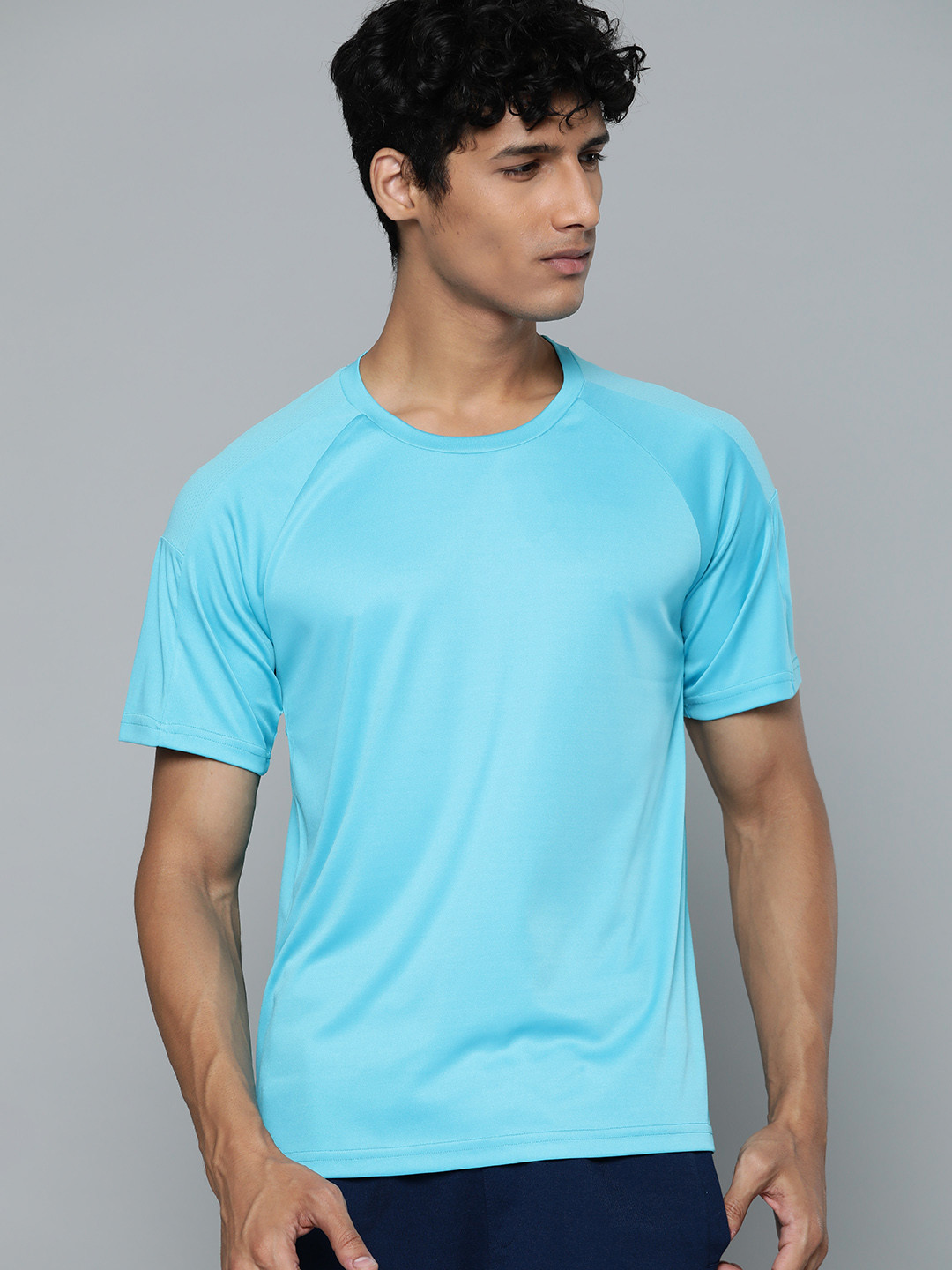 

HRX By Hrithik Roshan Training Men AI AQUA Rapid-Dry Typography Tshirts, Turquoise blue