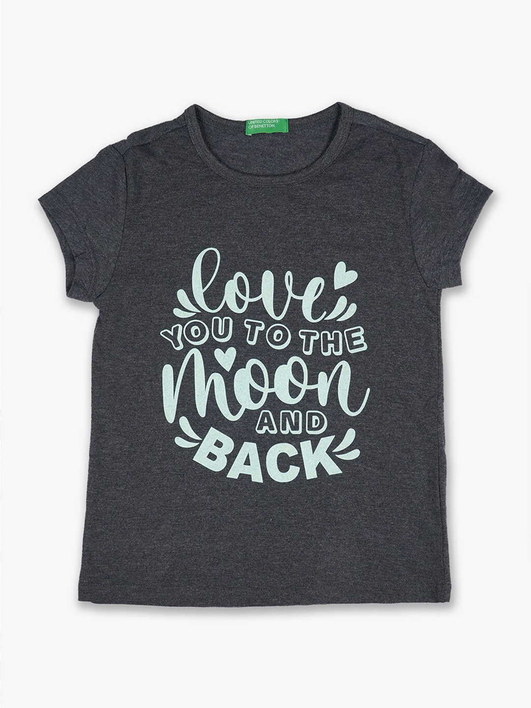 

United Colors of Benetton Girls Black Typography Printed T-shirt