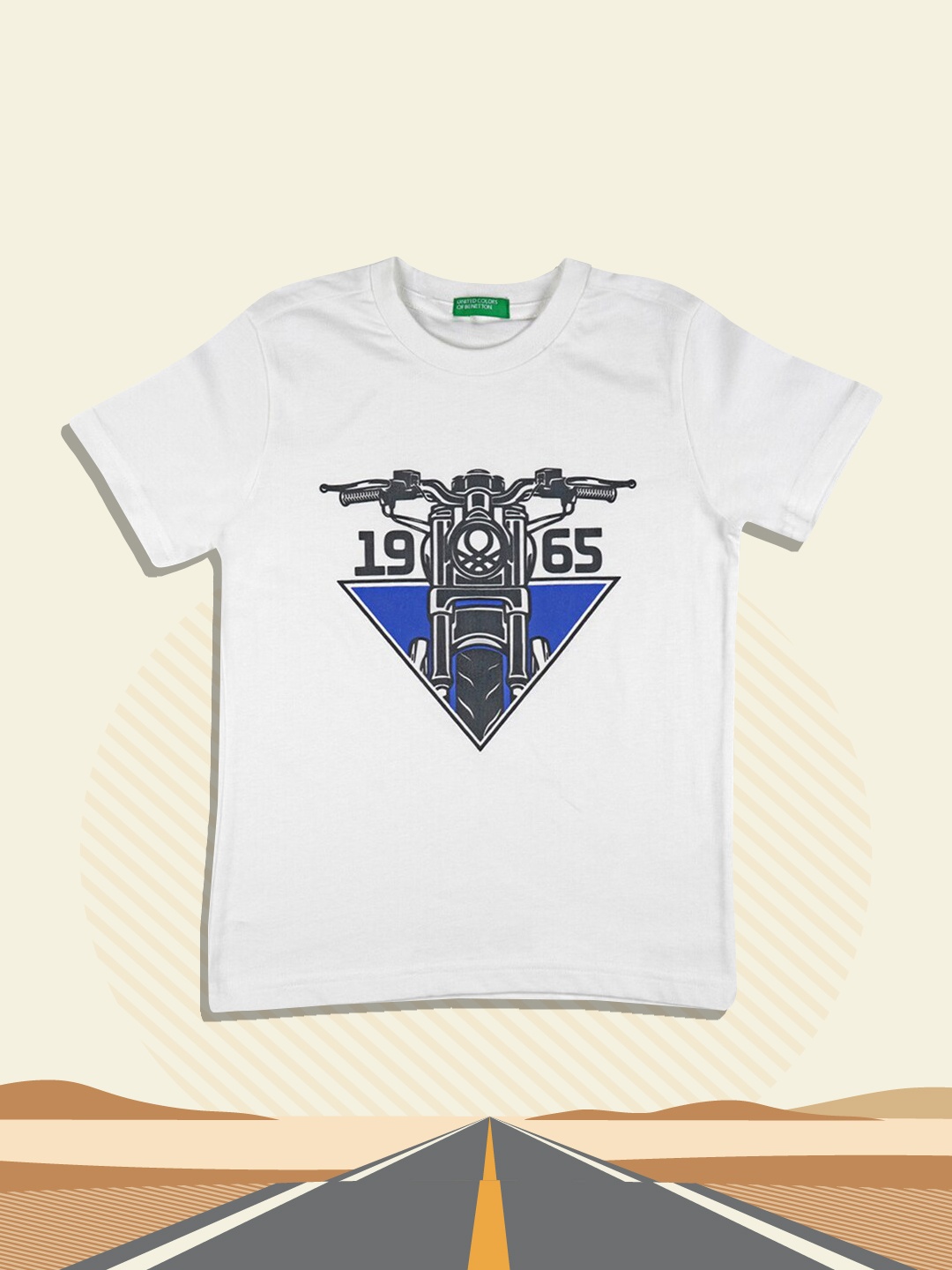 

United Colors of Benetton Boys Off White Printed T-shirt