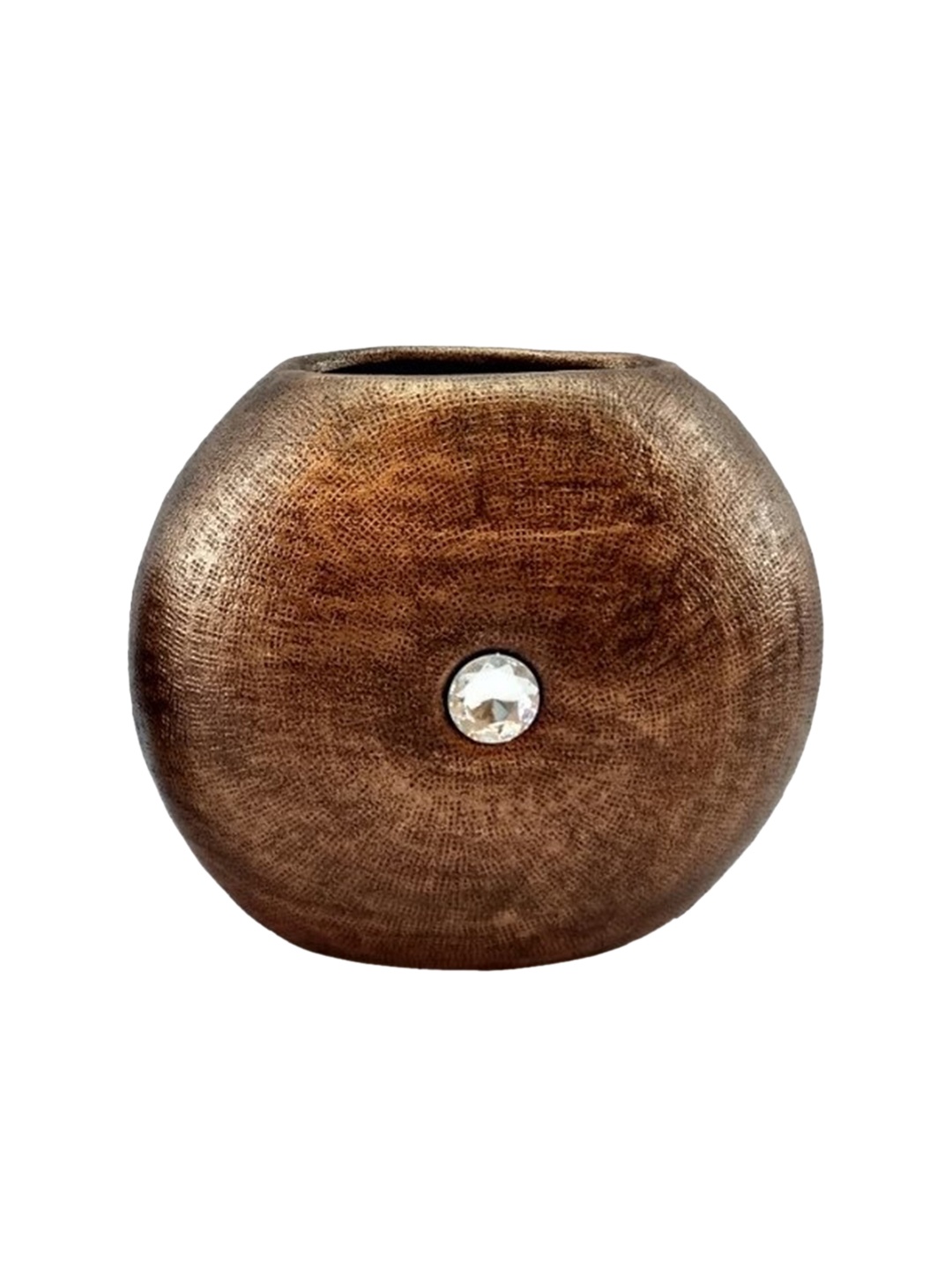 

WENS Brown Aluminium Flower Vase Enamel Finish with Diamond