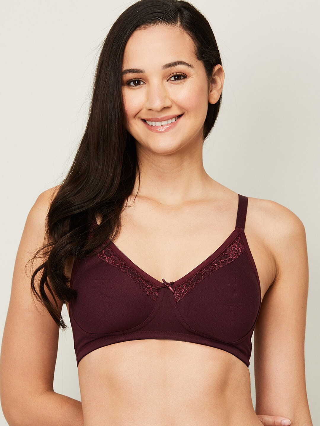 

Ginger by Lifestyle Burgundy Solid Everyday Bra