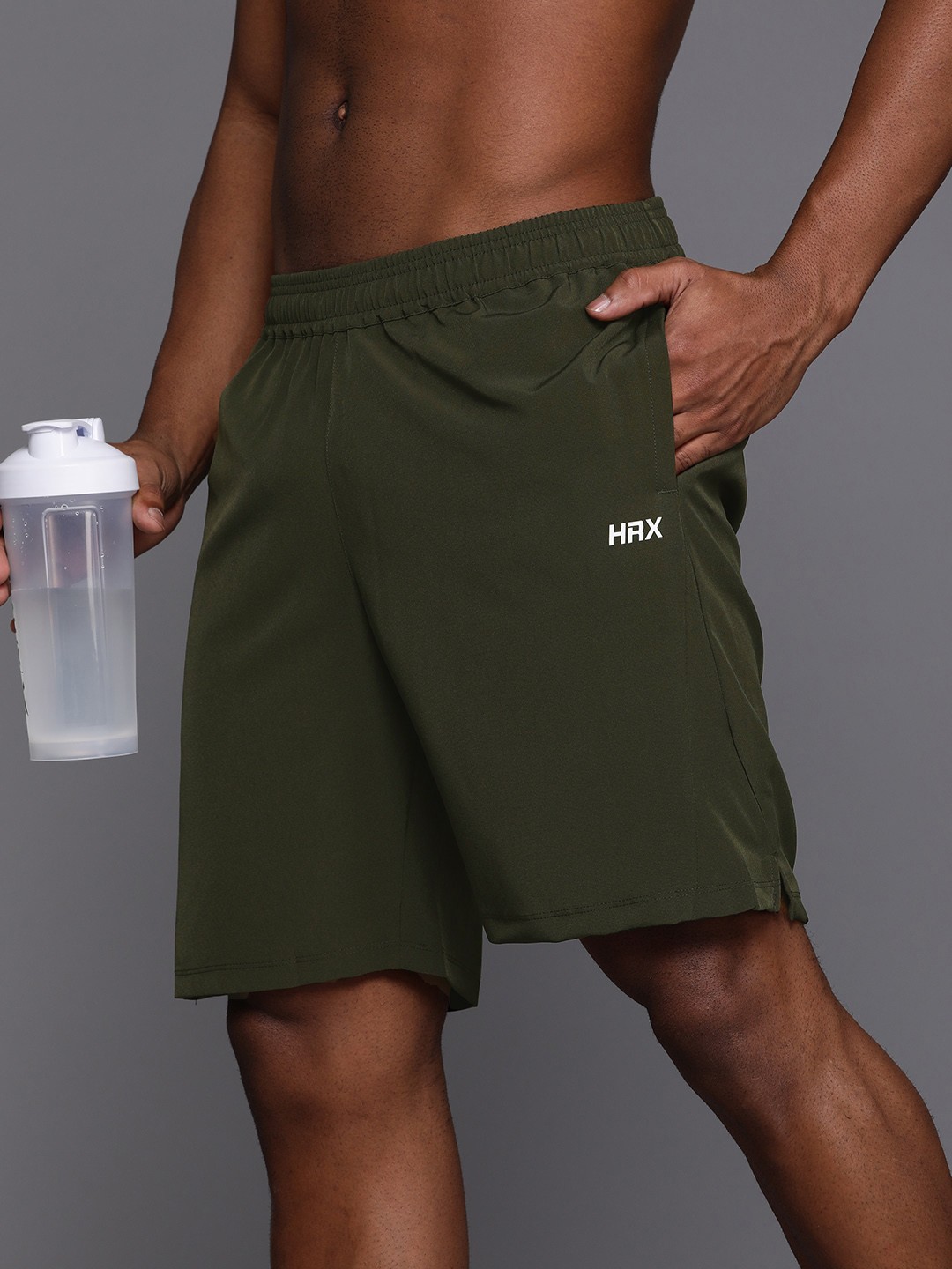 

HRX By Hrithik Roshan Men Rapid-Dry Training Shorts, Olive