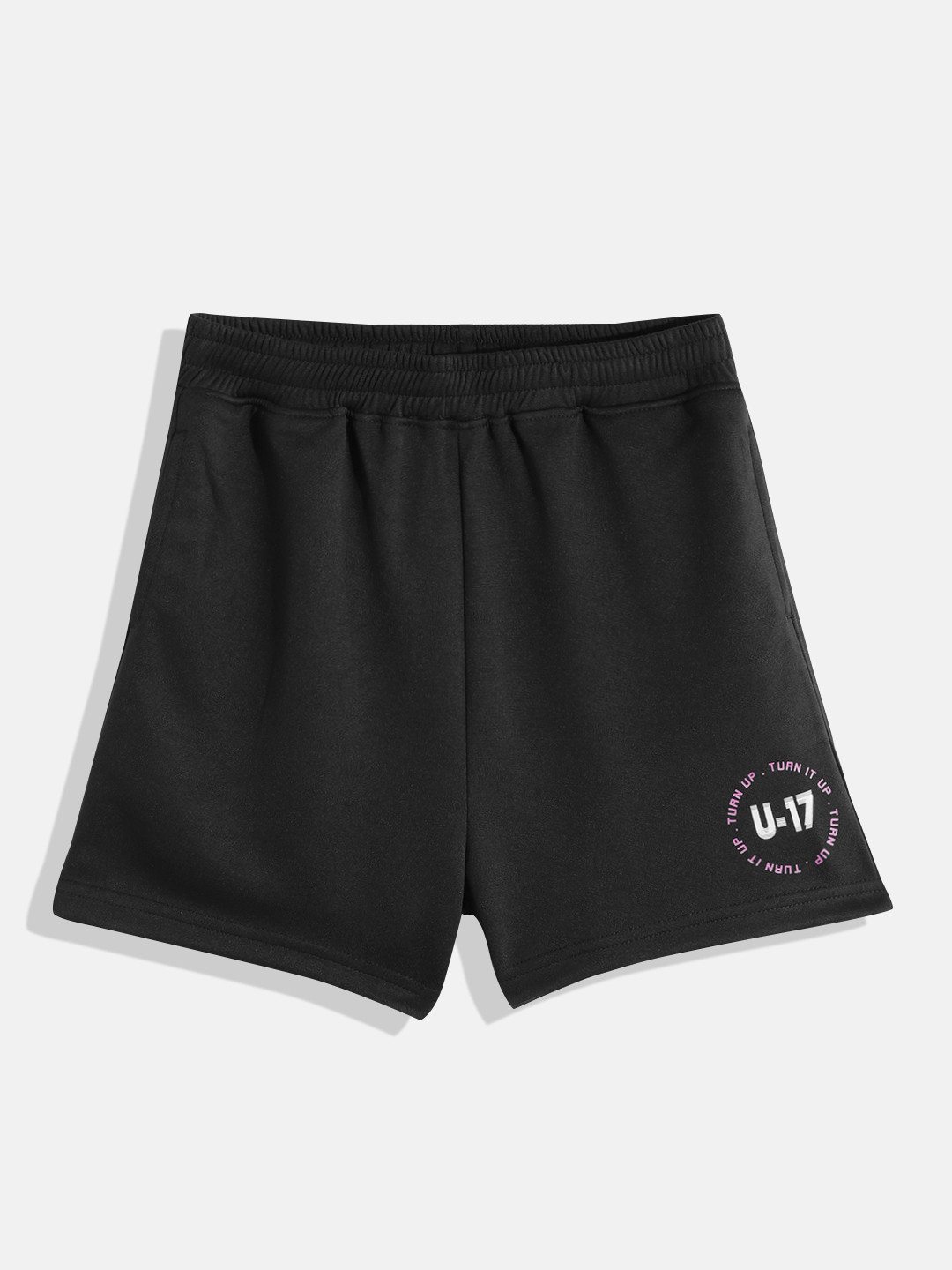 

HRX By Hrithik Roshan Active Girls Jet Black Rapid-Dry Solid Shorts