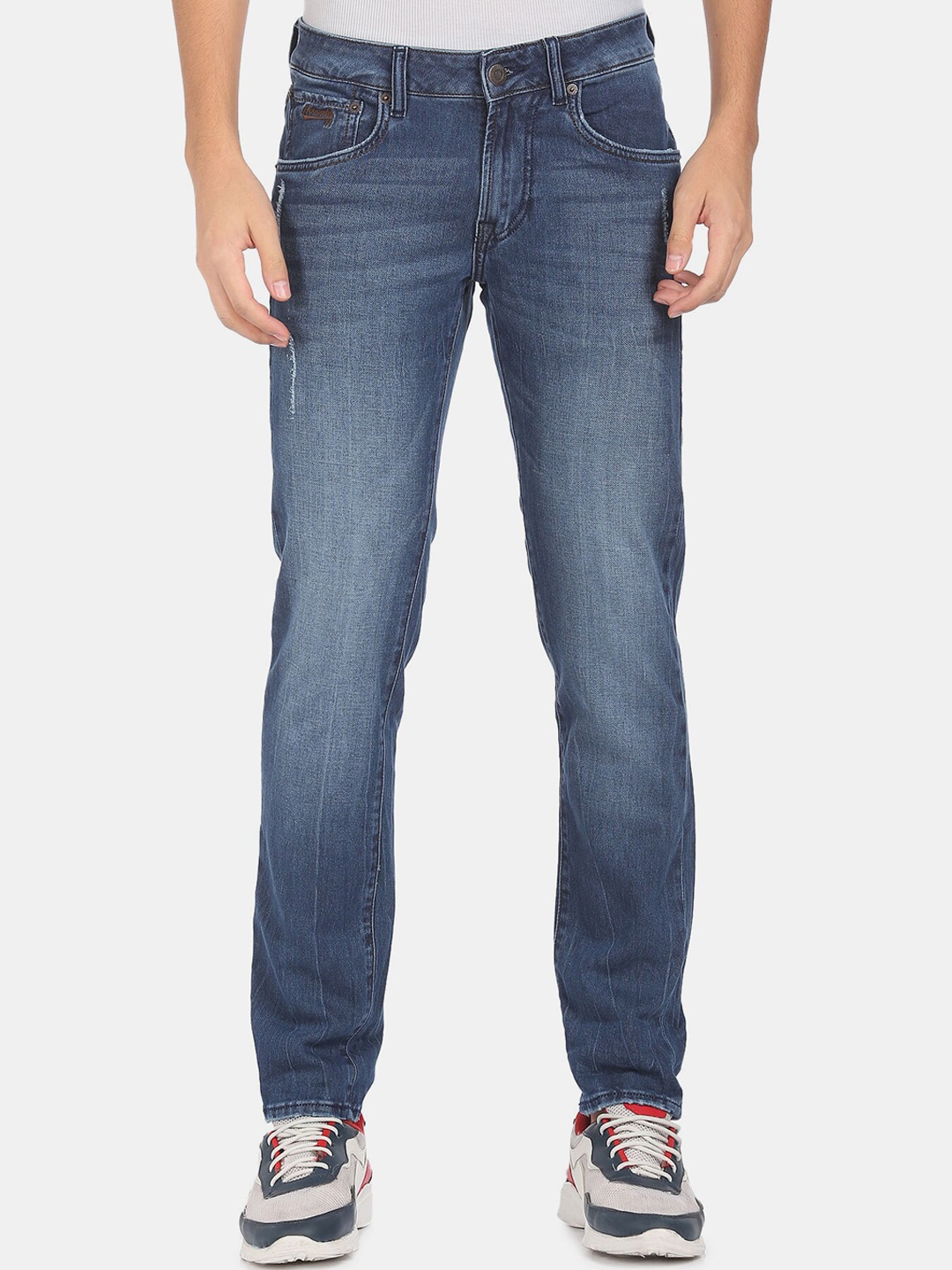 

Aeropostale Men Blue Slim Fit Low Distress Light Fade Jeans