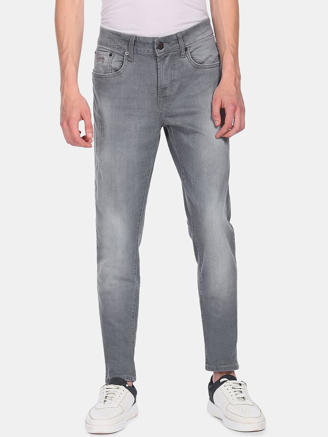 

Aeropostale Men Grey Mid Rise Super Skinny Fit Heavy Fade Jeans