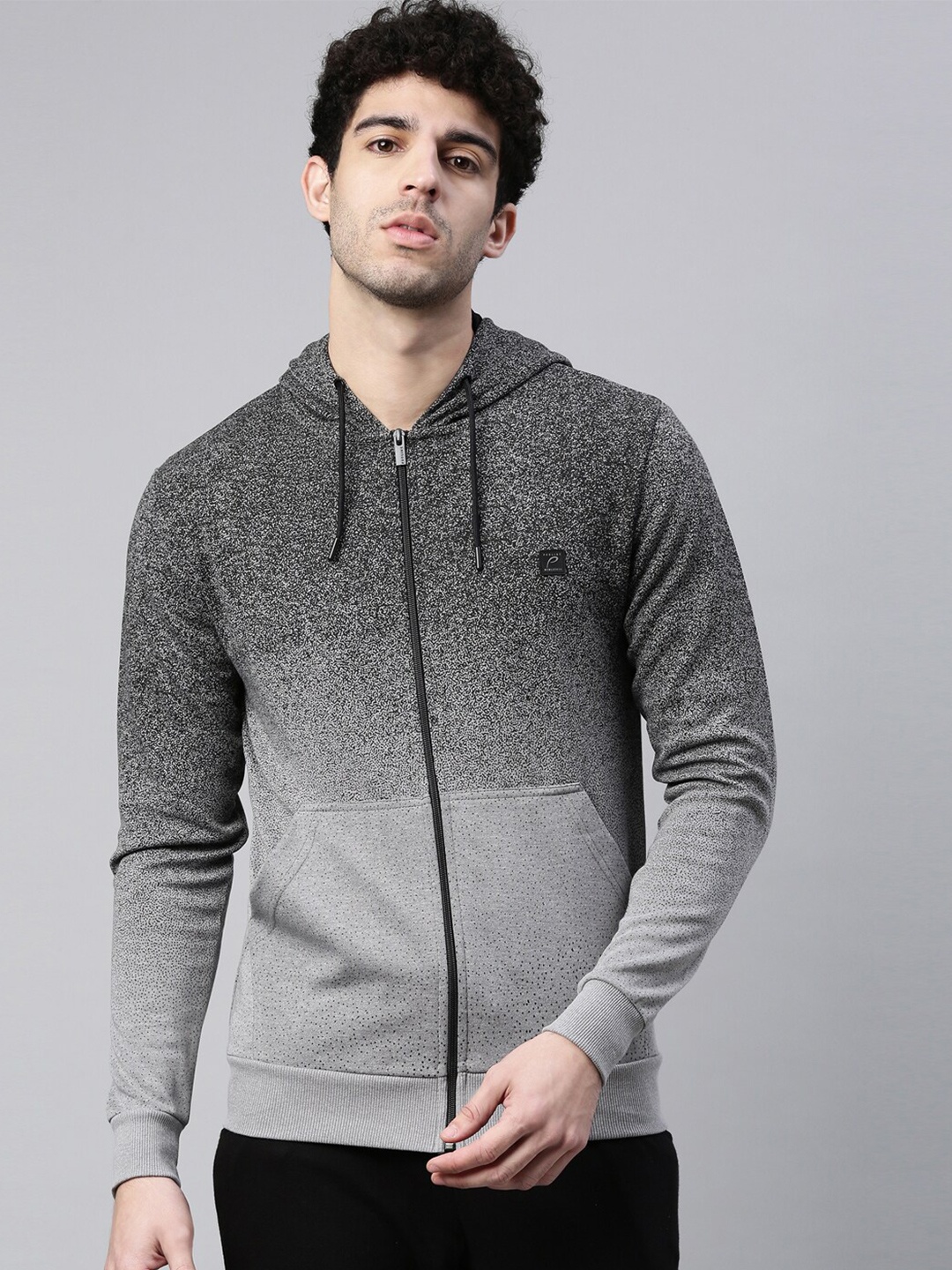

Proline Active Men Black Printed Hooded Sweatshirt
