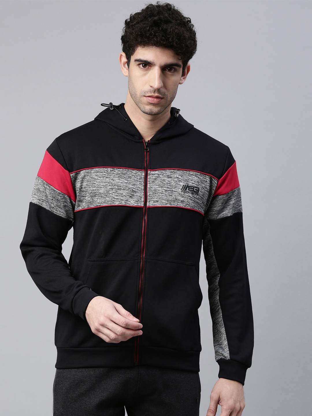 

Proline Active Men Black Solid Hooded Sweatshirt