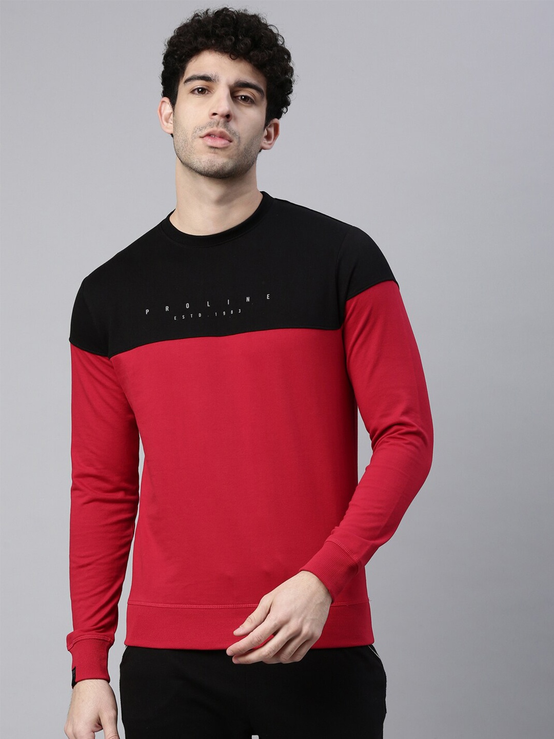 

Proline Active Men Red Colourblocked Sweatshirt