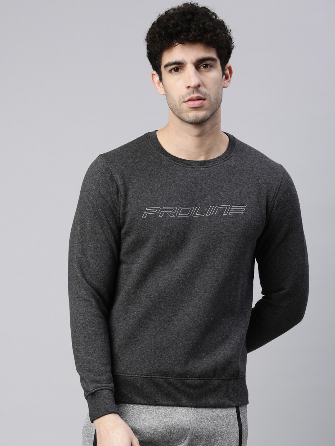 

Proline Active Men Grey Printed Sweatshirt
